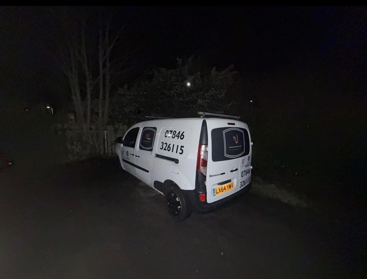 The Jacob Conway Plumbing Services van out on an evening job